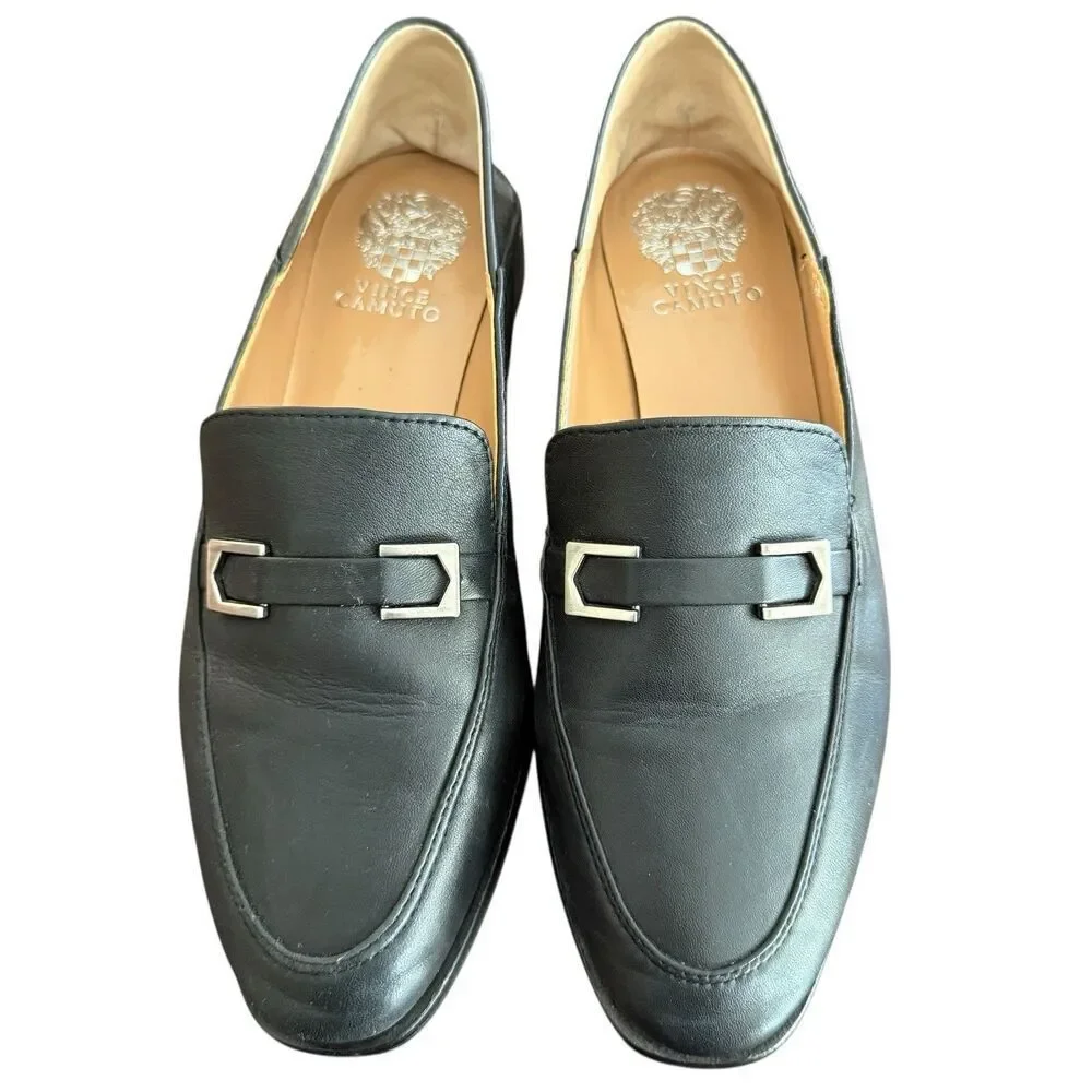 Vince Camuto Cakella Leather Loafer Black Shoes Size 9.5M - Picture 5 of 6